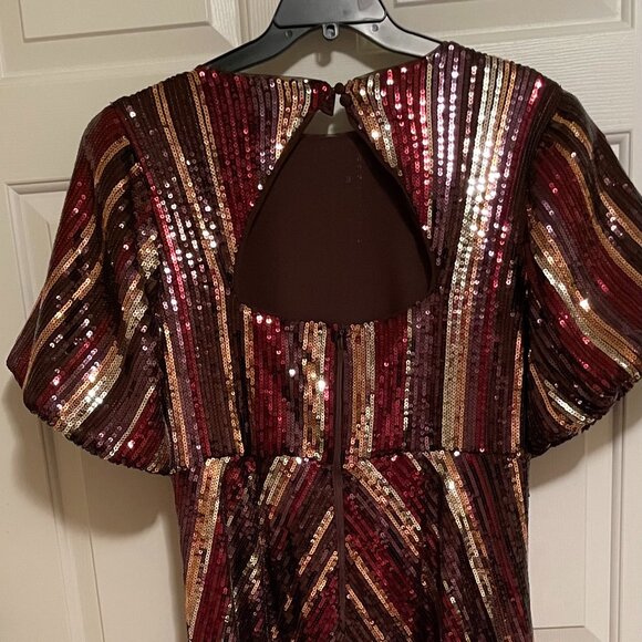 eloquii sequin dress with puffed sleeves - Picture 4 of 9